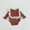 Autumn Solid Triangle Baby Solid Bodysuit - Khaki