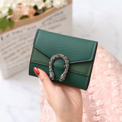 Women’s Short Splicing Leather Wallet - Chic Women’s Wallet for Your Cash and Secrets