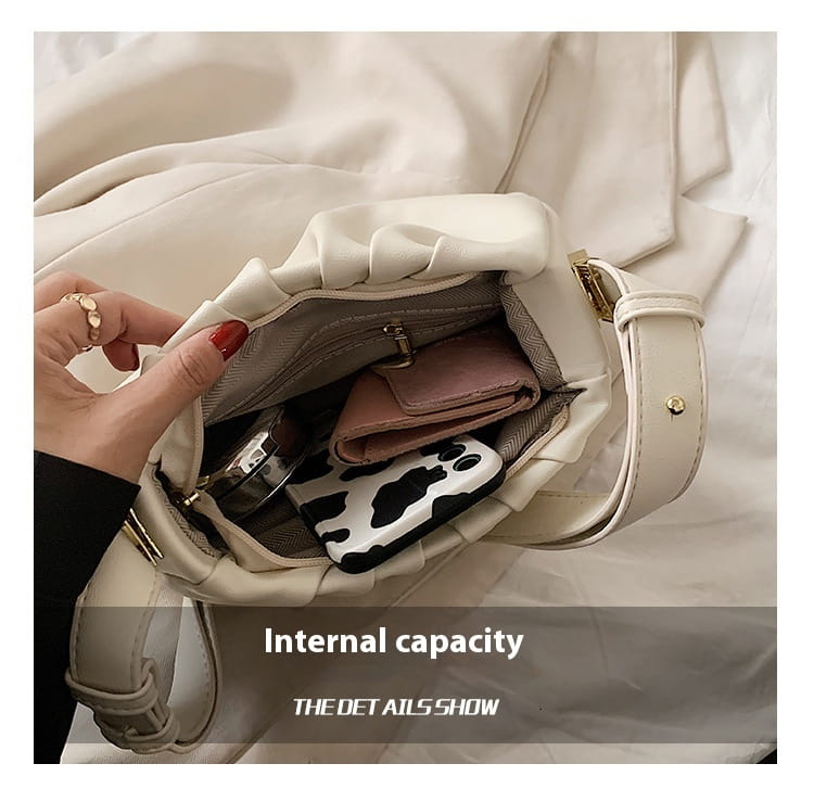 Pleated Cloud Bag Underarm Leather Shoulder Messenger in Multiple Colors