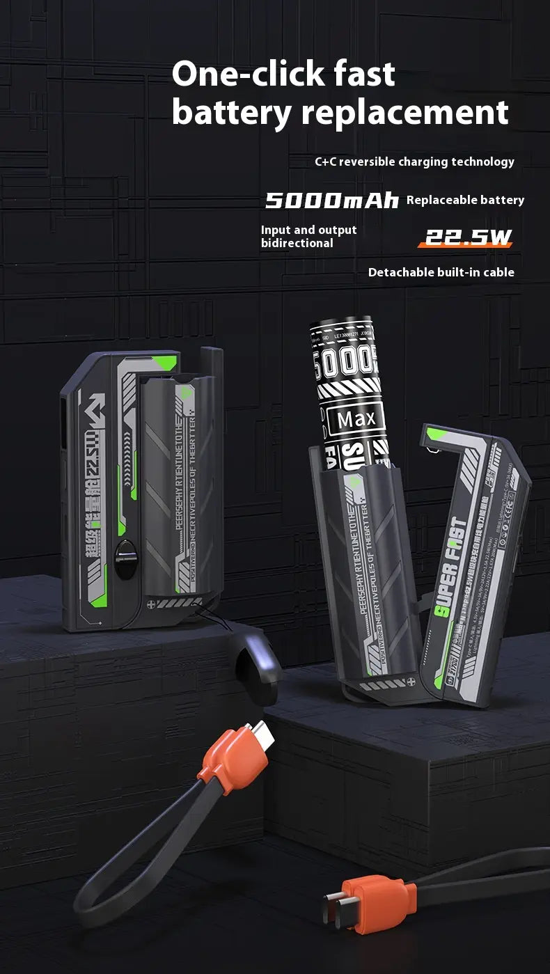 Banc Cumhachta Soghluaiste 5000mAh le Charger Iniompartha Cábla Sonraí Dlúth