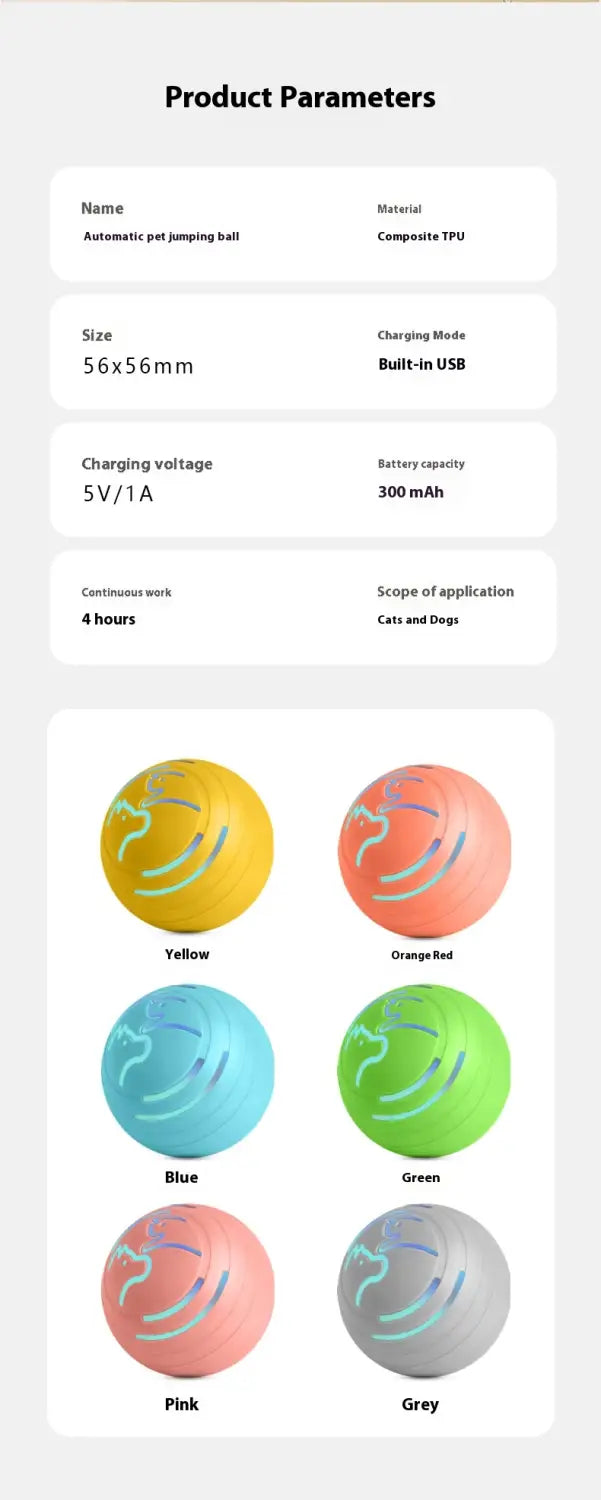 Värviline Bouncy Ball TPU lemmiklooma mänguasi koertele ja kassidele interaktiivne mäng