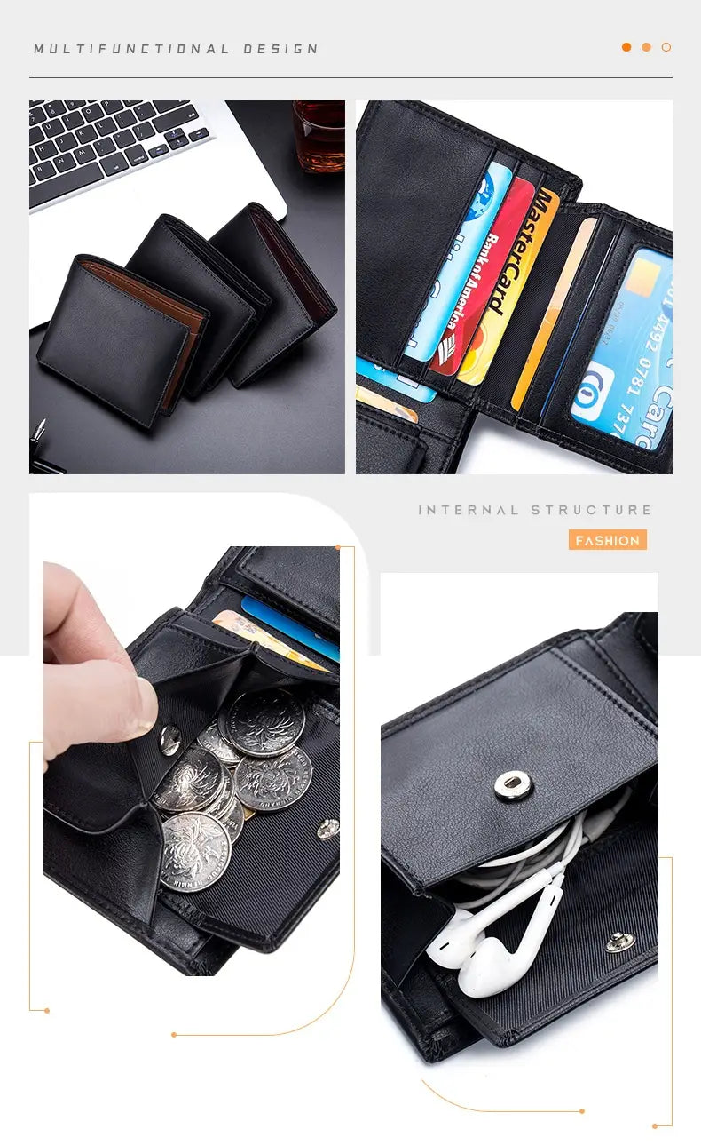 Portefeuille de violon en cuir authentique pour le support de carte de blocage RFID Slim RFID Cow Slim