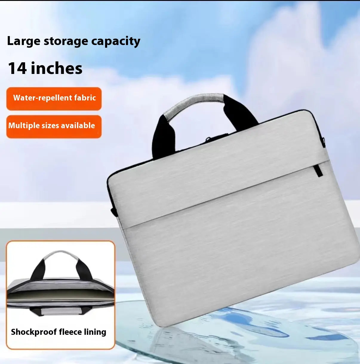 Gray Oxford Laptop Bag with Breathable Polyester Lining and Sewing Thread