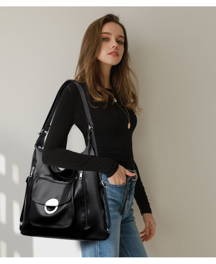 Borsa a tracolla con doppi spalline in argento nero marrone chiaro o bianco