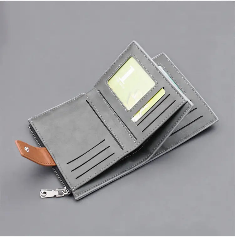 United States Leather Vertical Wallet in Black Gray or Blue with Card Slots
