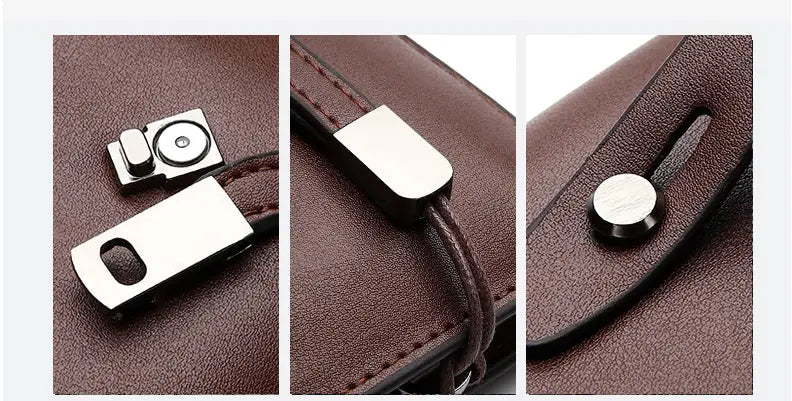 PU Leather Fashion Wallet with ID Card Holder and Zipper Pocket for United States