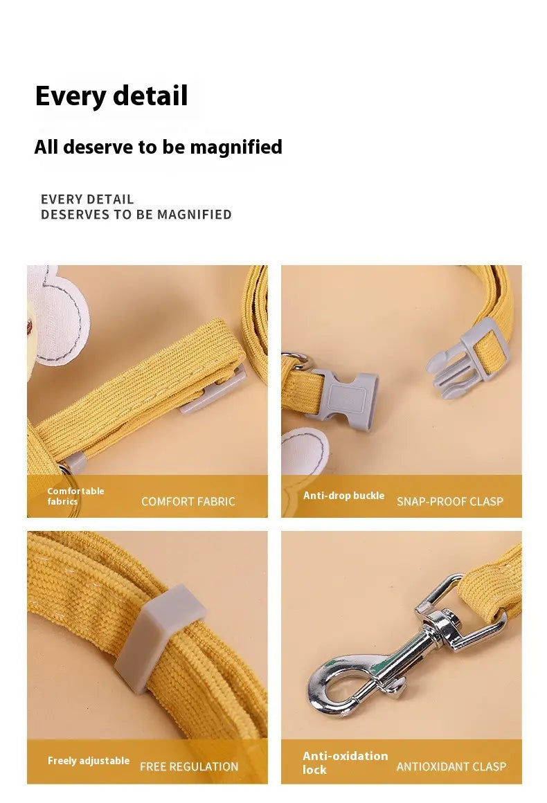 Carrera de correa para pecho de mano libre para perros y gatos Bolsa de ajuste universal