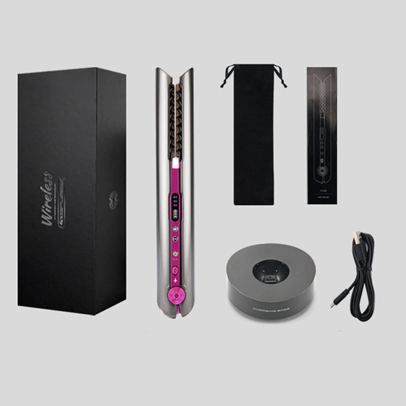 Portable USB Wireless Curling Iron for Straightening and Rolling