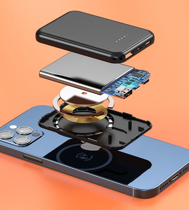 Mini Magnetic Power Bank 5000mAh Wireless