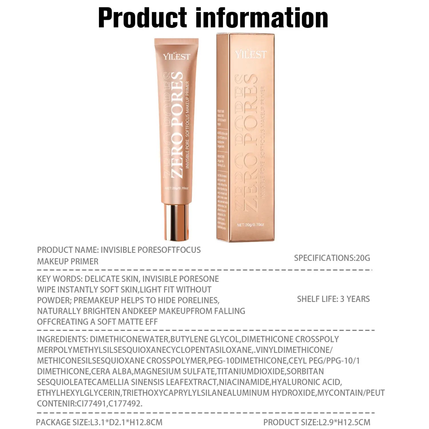 Product Net 20g Isolation Plain Face Brightening Primer for Makeup