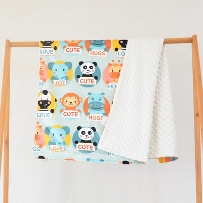 Children’s Printed Simple Casual Pure Cotton Blanket - Cozy Double-Sided Velvet Blanket for Tiny Dreamers