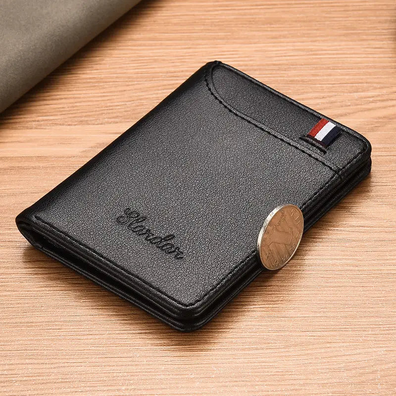 Unisex PU Leather Wallet for Men Women with Card and Cash Slots in Black or Brown