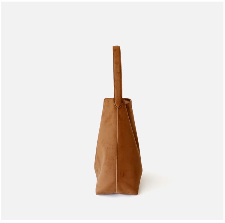 Large Capacity Suede Cowhide Bucket Bag in Genuine Leather for Daily