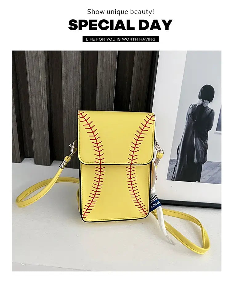 Fehér és sárga puha PU válltáska belső cipzárral