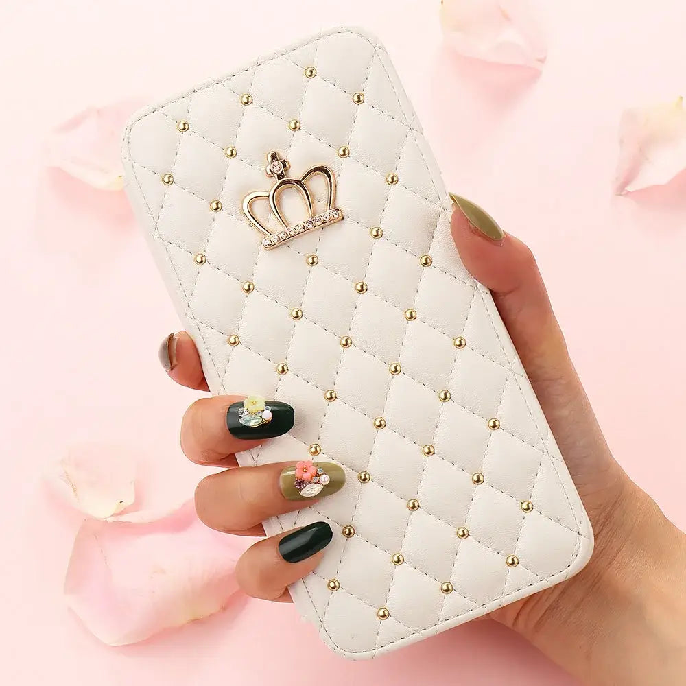 Crown Card Leather Case for Samsung Phone Case