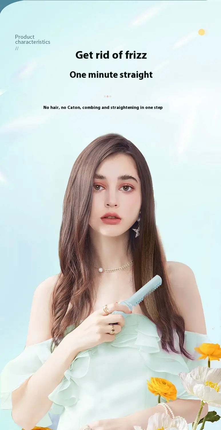 Wireless Hair Straighteners Small USB Rechargeable Titanium Coating