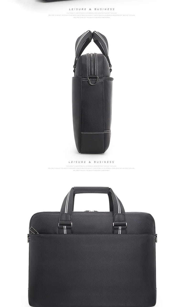 Black Oxford Cloth 16 Inch Waterproof Business Travel Men’s Handbag