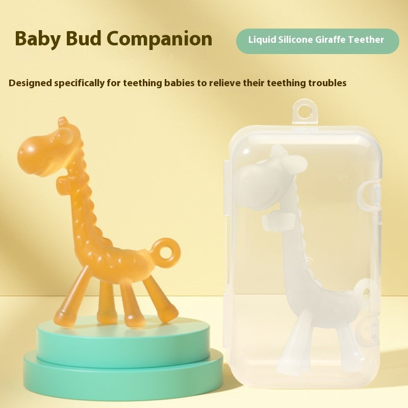 Baby Liquid Giraffe Teether Safe Silicone Nano Molar Rod - Giraffe Teether: Molar Rod for Tiny Chomps