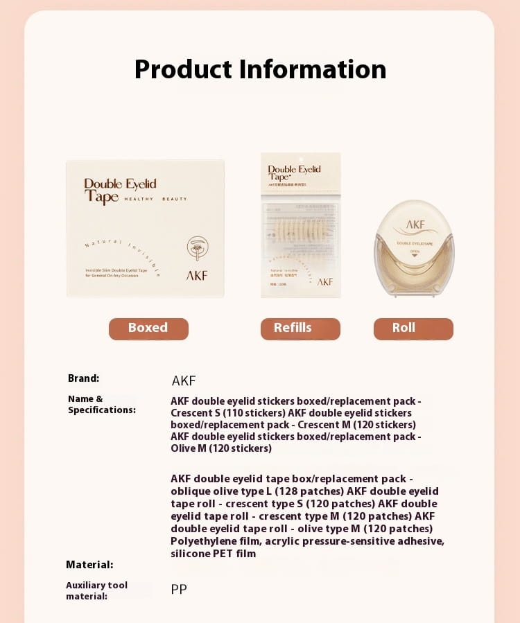 Double Eyelid Stickers Set with Crescent and Olive Shapes for Natural Look