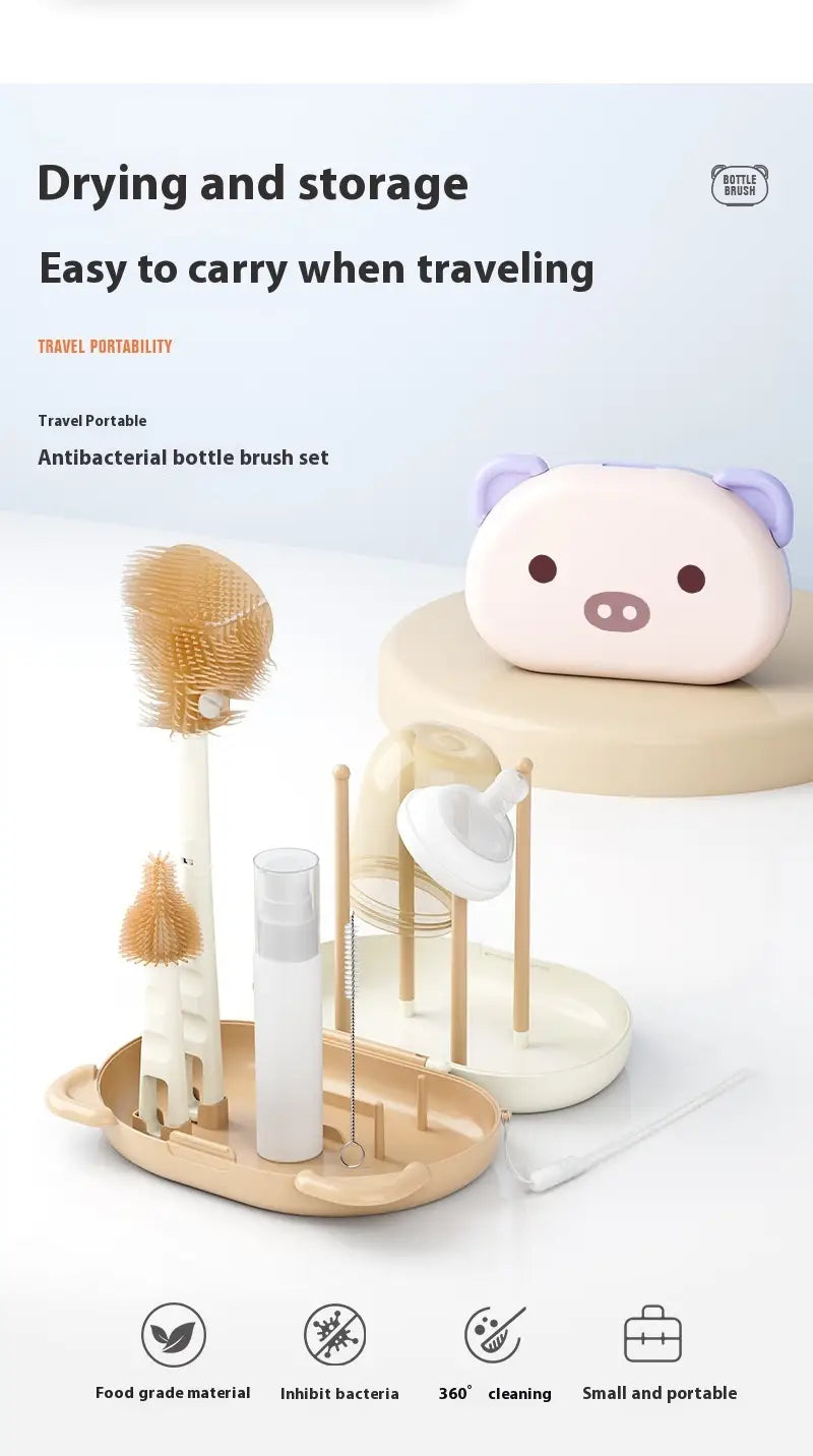 United States Milk Coffee White Fragrant Purple Brush Set Portable Bottle Cleaner