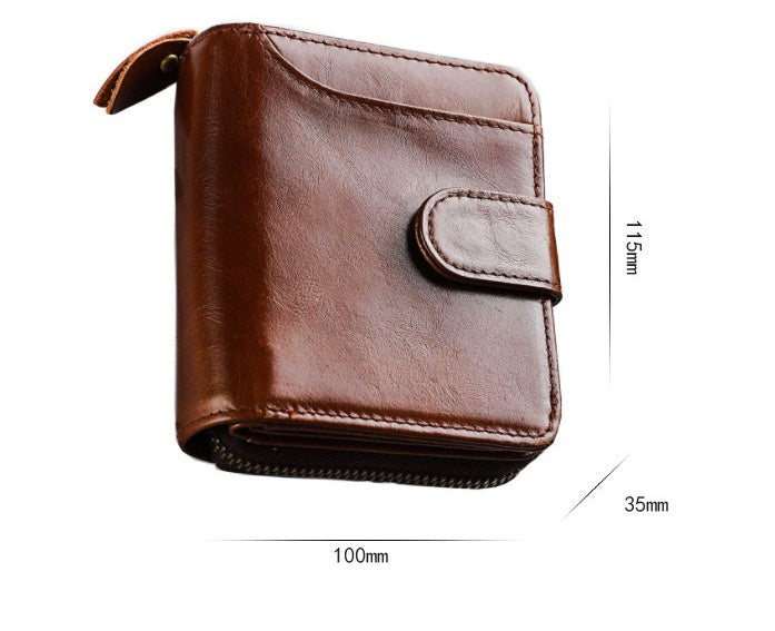 Leather Men’s First Layer Short Wallet Multiple Card Slots - Wallet So Nice It’s Giving Your Pants a Raise