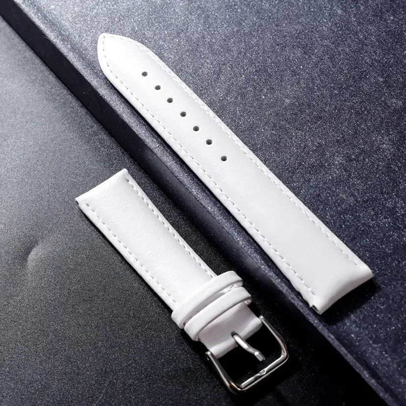 Fashionable And Simple Plain Pin Buckle Leather Strap