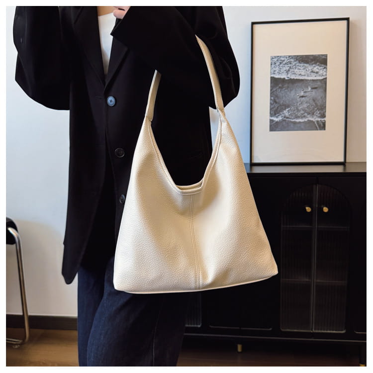 Borsa per secchio in pelle PU con tasche con cerniera borsetta di grande capacità per le donne