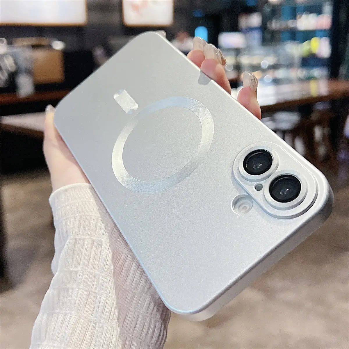 Metallic Paint Magnetic Phone Case for iPhone Non-Apple Brand Compatible