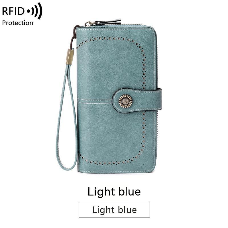 RFID Anti-magnetic Wallet Long Zipper Women’s Large-capacity Handbag - Magically Secure Wallet for the Stylish Thief