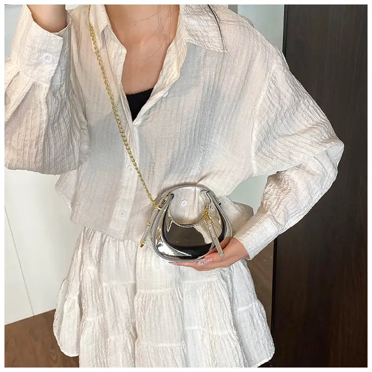 Kleine weiche PU -Umhängetasche mit 116 cm Riemen in mehreren Farben