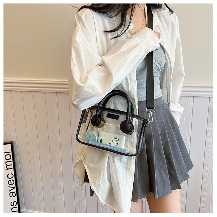 Liten plastreisekoffer Skulderveske for kvinner barn håndbagasje 23cm