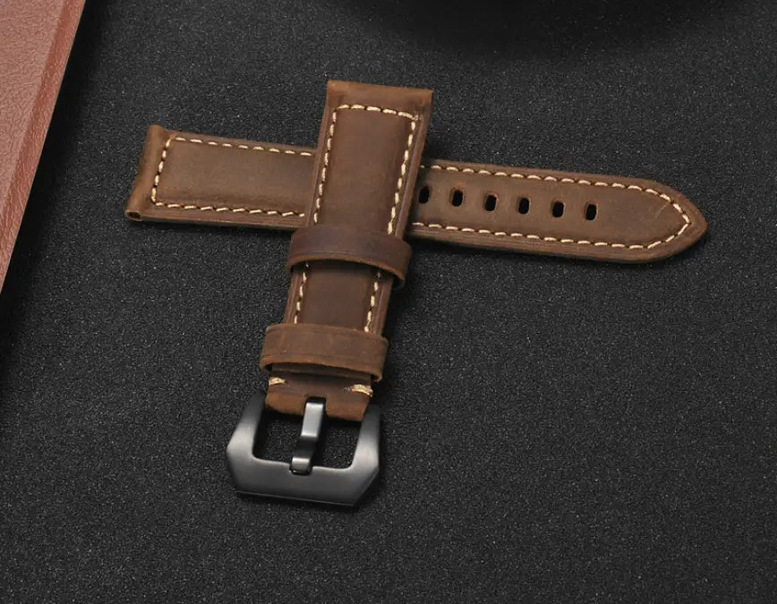 Crazy Horse Leather Hand Calfskin Leather Strap 20 22 24 26mm