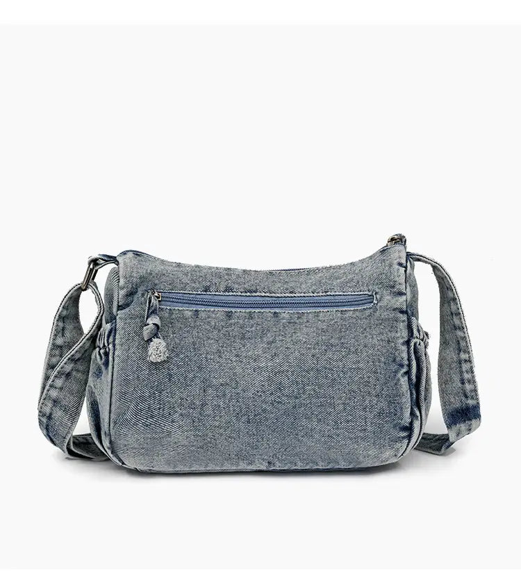 Large Capacity Versatile Bag with Denim Style and Multiple Pockets