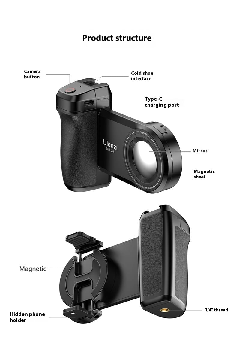 Magnetic Assisted Camera Light for Mobile Phones Bluetooth Mount