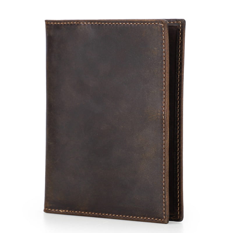 Portefeuille en cuir en cuir véritable support de carte de bifold étanche pour les hommes et les femmes