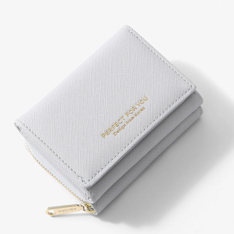 PU Leather Cross Pattern Wallet with 3 Fold Design in Multiple Colors