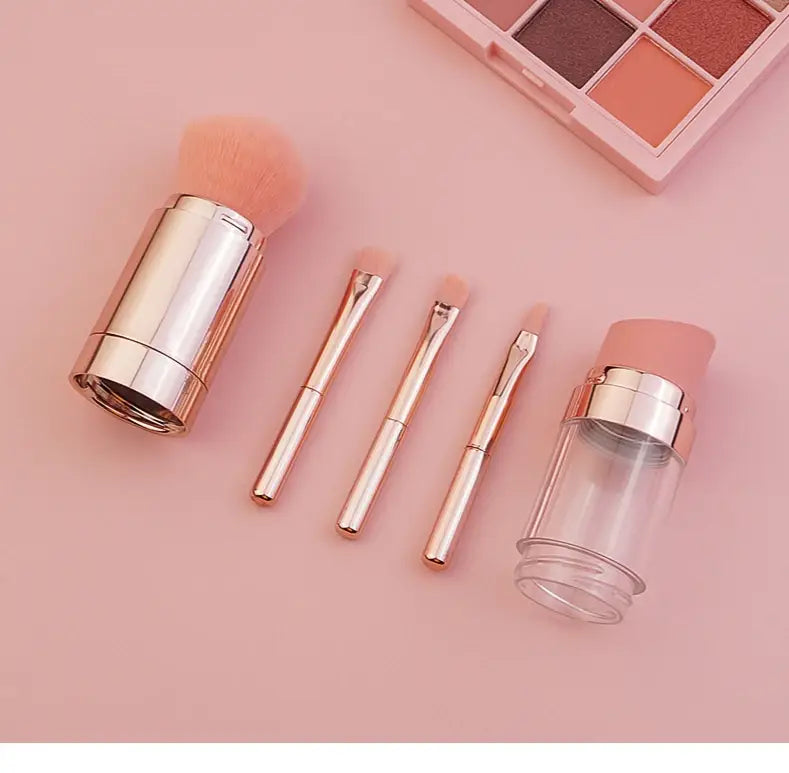 5-in-1 Makeup Brushes Multifunctional Portable Foundation Eyeshadow Puff Powder Maquillaje Cosmetic With Brush Cleaning