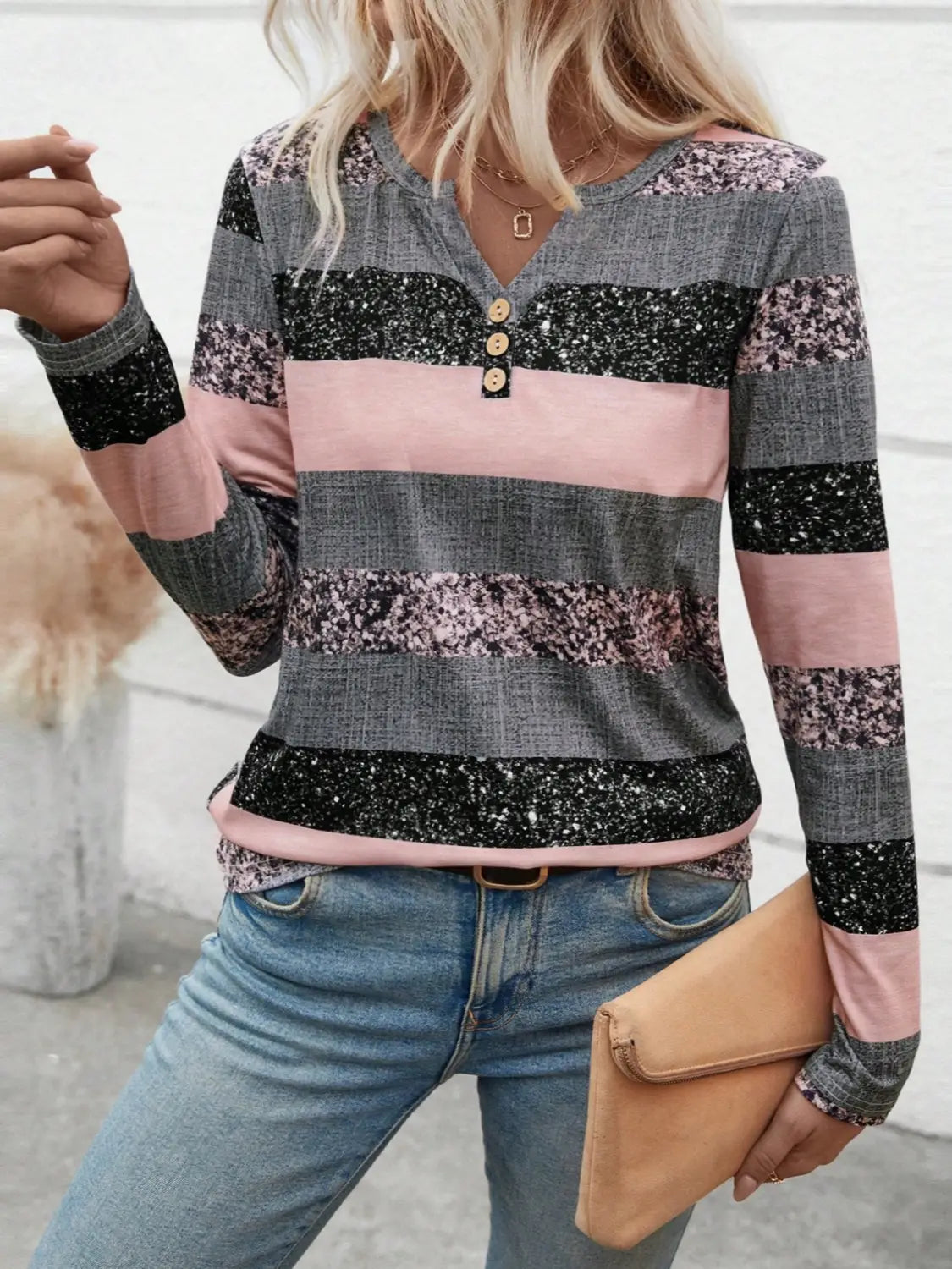 Bloc de culoare coreeană japoneză cu mânecă lungă, casual, cămașă din poliester pentru femei