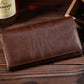 First Layer Leather Wallet Long Vintage Oil Wax - Vintage Leather Wallet for All Wallet Warriors