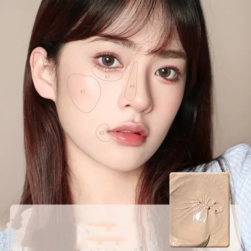 Fire-farget Concealer Brett for å dekke akne merker og mørke ringer