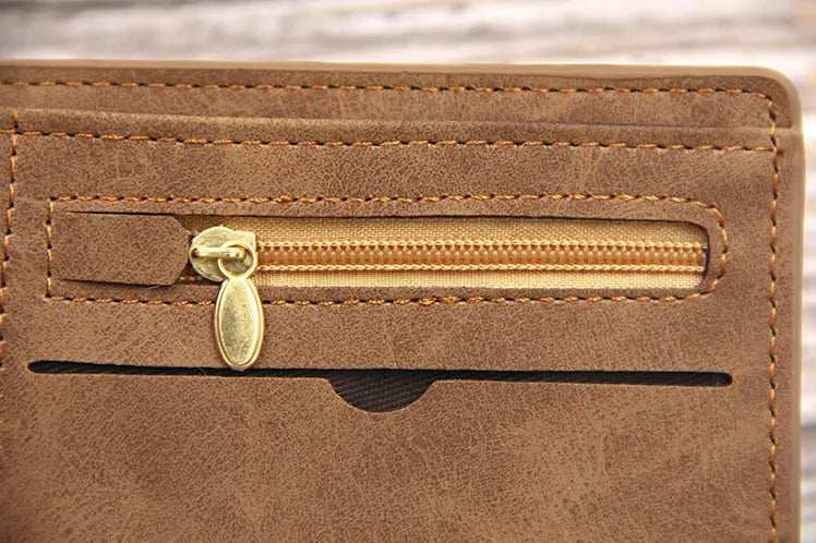 Men’s PU Leather Wallet with Frosted Finish for United States and CHF Markets