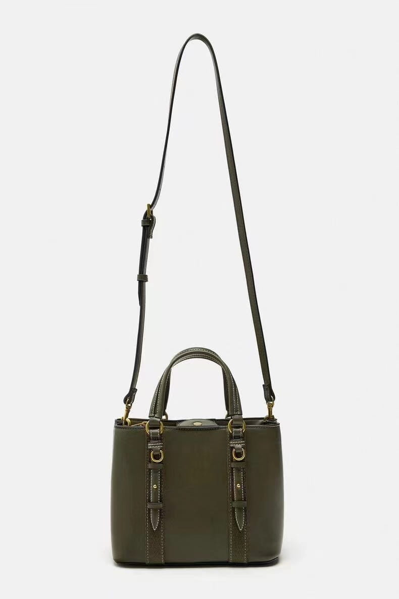 Sac d'emballage à épaule horizontale à la valise Green Olive PU Green