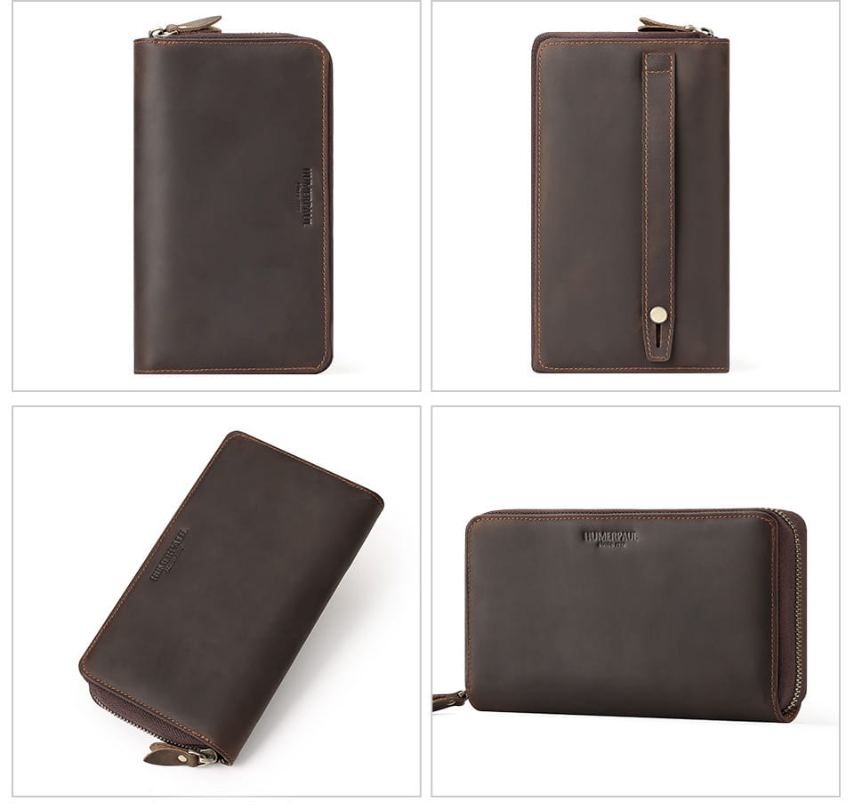 Genuine Leather Layer Cowhide Wallet with Anti-Theft Card Slot