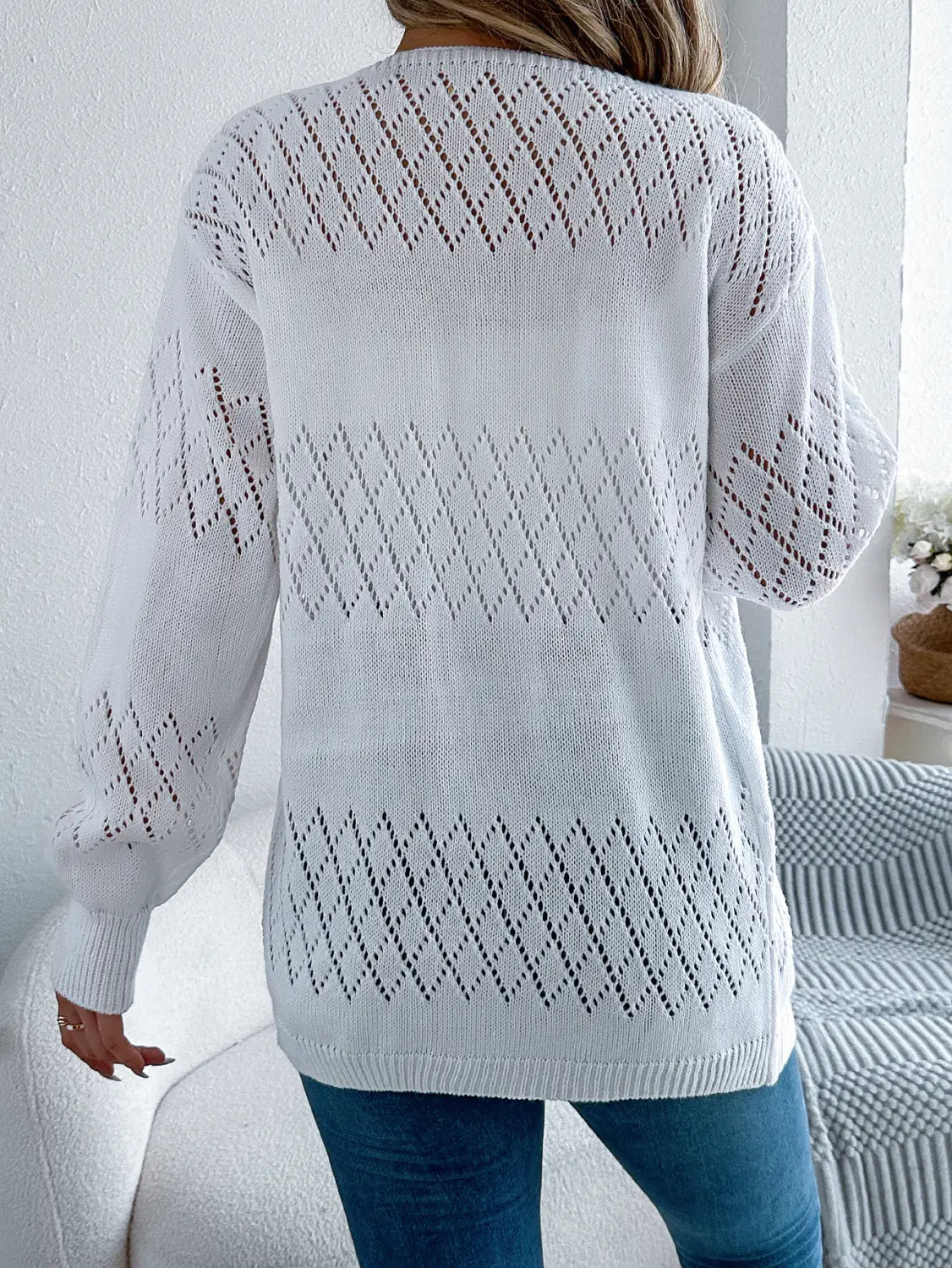 Khaki Bán Black Hollow Out Knit Cardigan Streetwear Swipster Hipster Hipster S-XL