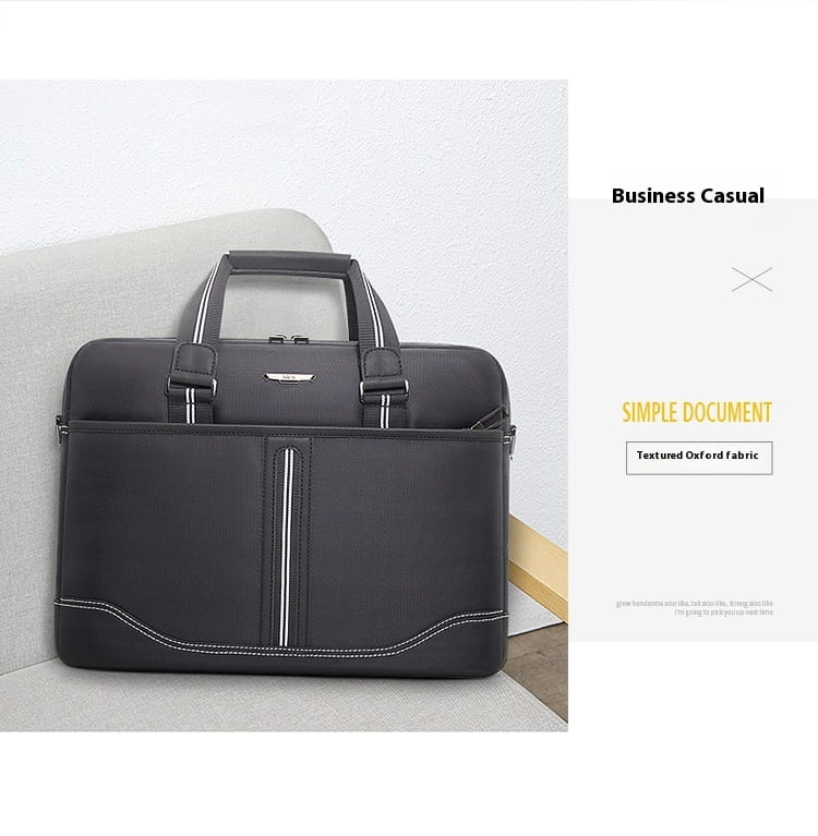 Black Oxford Cloth 16 Inch Waterproof Business Travel Men’s Handbag