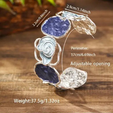 Color Painting Oil Hollow Cloud Open-ended Bracelet Fashion