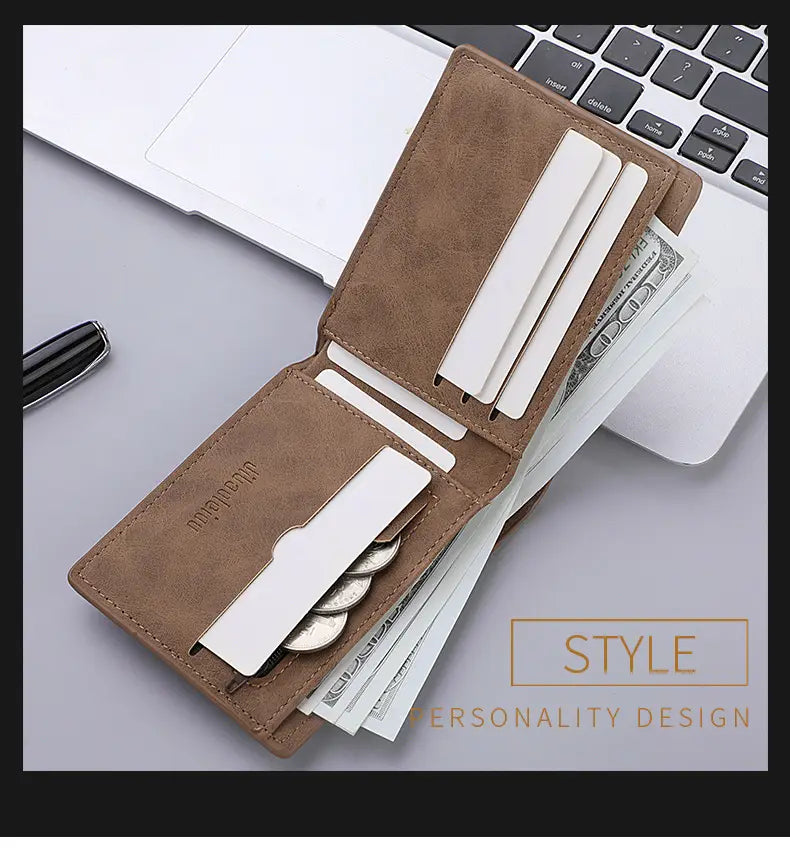 Black or Dark Brown Leather Card Holder with Breathable Polyester Lining