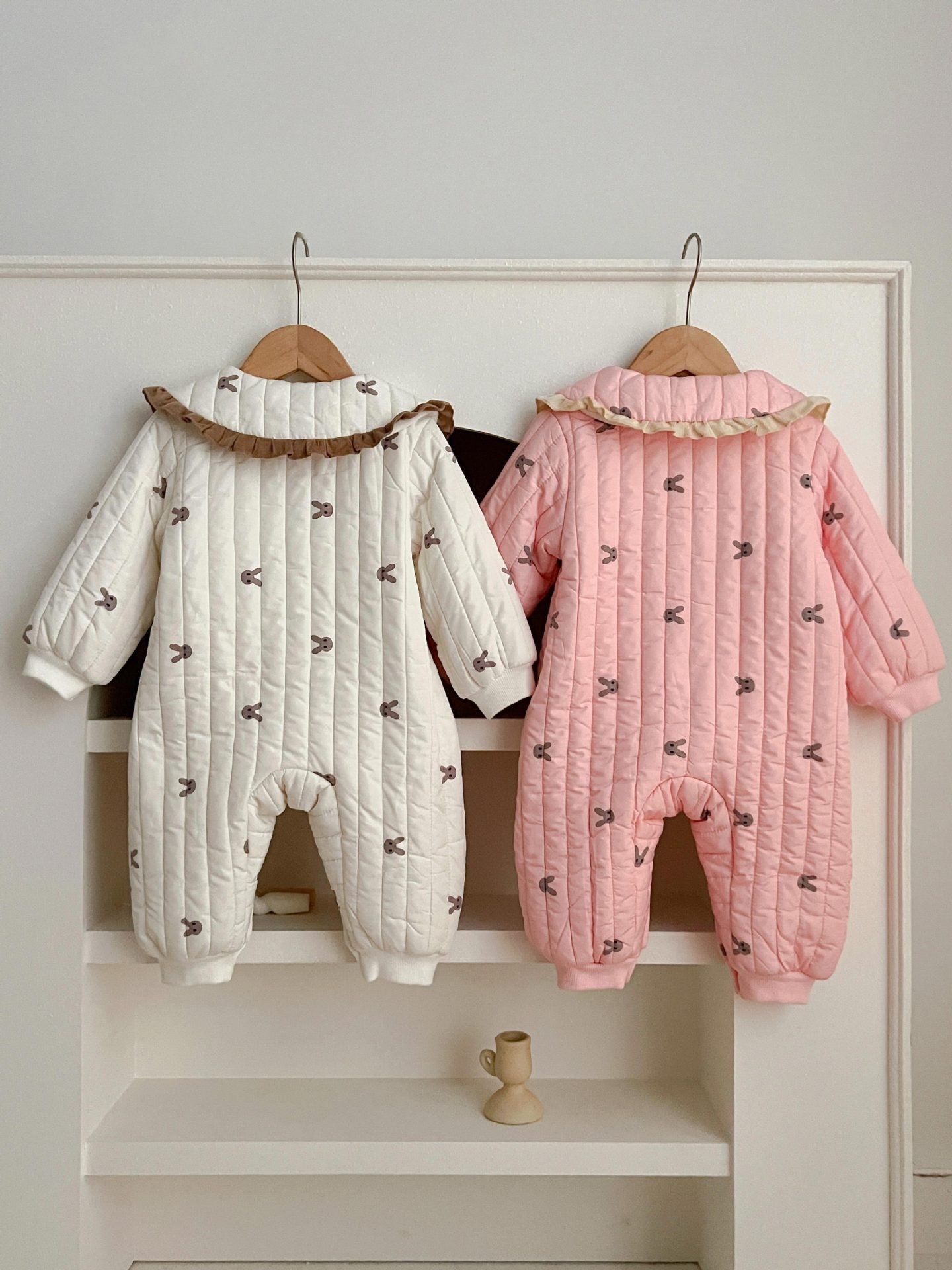 Baby And Infant Winter Clothes Quilted Jumpsuit Baby Girl Cute Super Cute Romper Newborn Korean Style Bow Romper - Cute