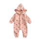 Baby Autumn And Winter Cherry Print Jumpsuit - Cherry Big Hoodie Jumpsuit for Tiny Climbers