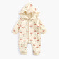 Baby Autumn And Winter Cherry Print Jumpsuit - Cherry Big Hoodie Jumpsuit for Tiny Climbers